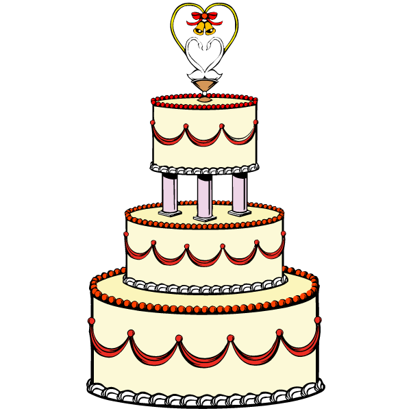 Pink Wedding Cake Clip Art Cl - Wedding Cake Clipart