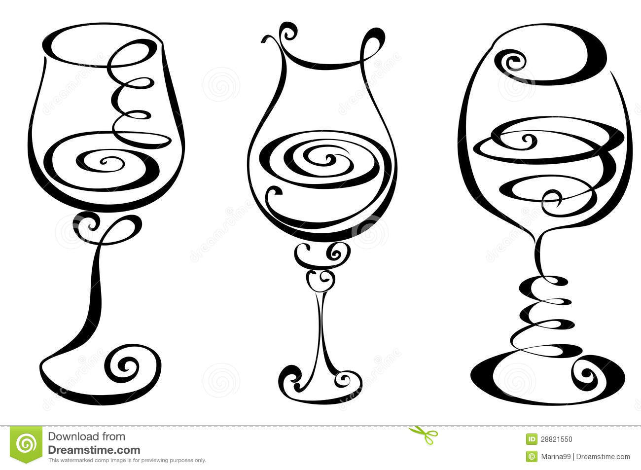 Dark Gray Wine Glasses clipar