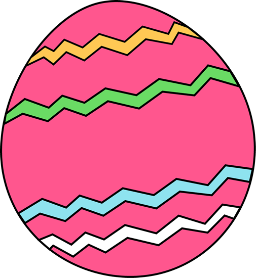 Pink Zig Zag Easter Egg - Easter Egg Images Clip Art