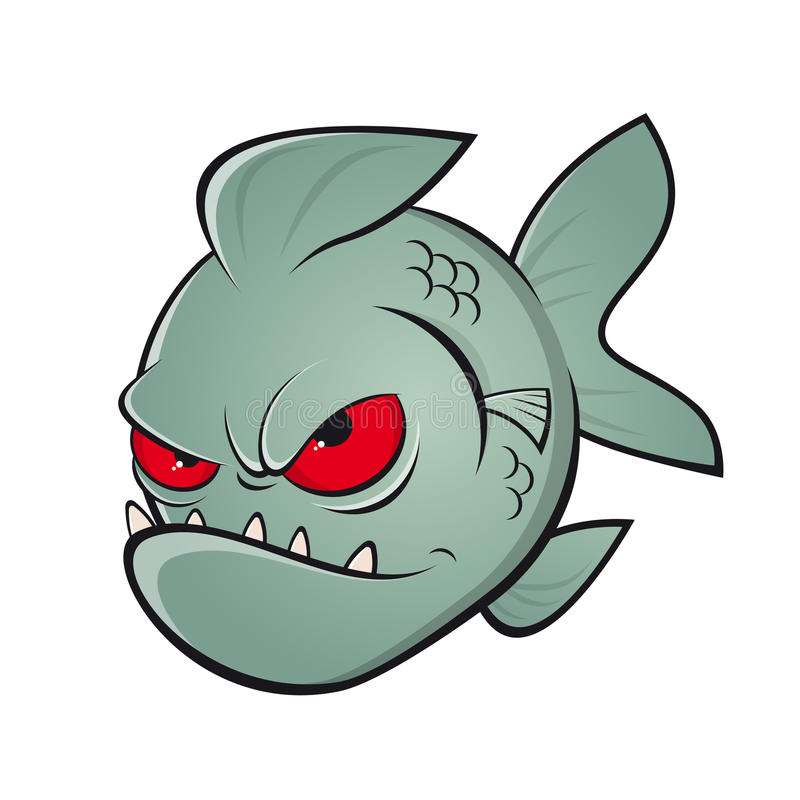Piranha Clipart Angry cartoon piranha stock vector. Illustration of dangerous -  87514430