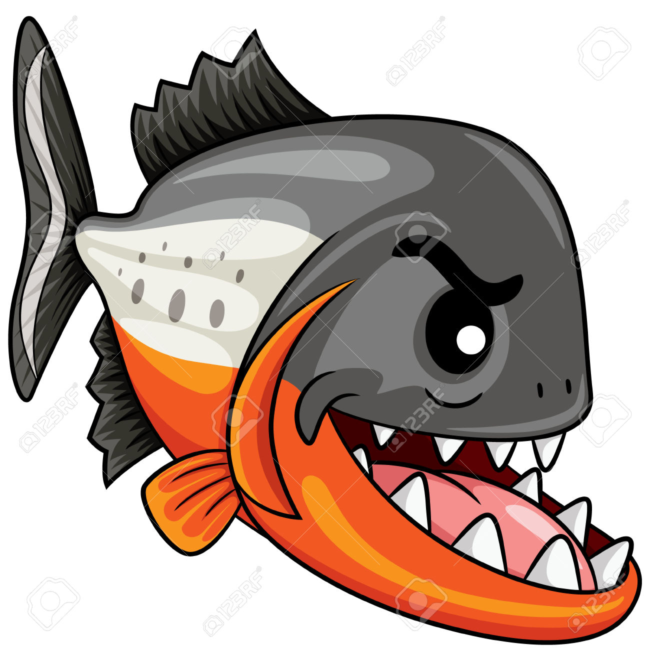 Piranha clipart cartoon #6