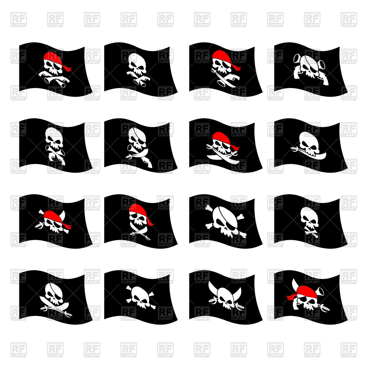 Jolly Roger. Pirate flag. Skull and crossbones. Vector Image u2013 Vector  Artwork of Click to Zoom