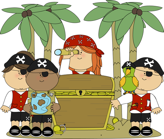 Pirates with Parrot and Treas