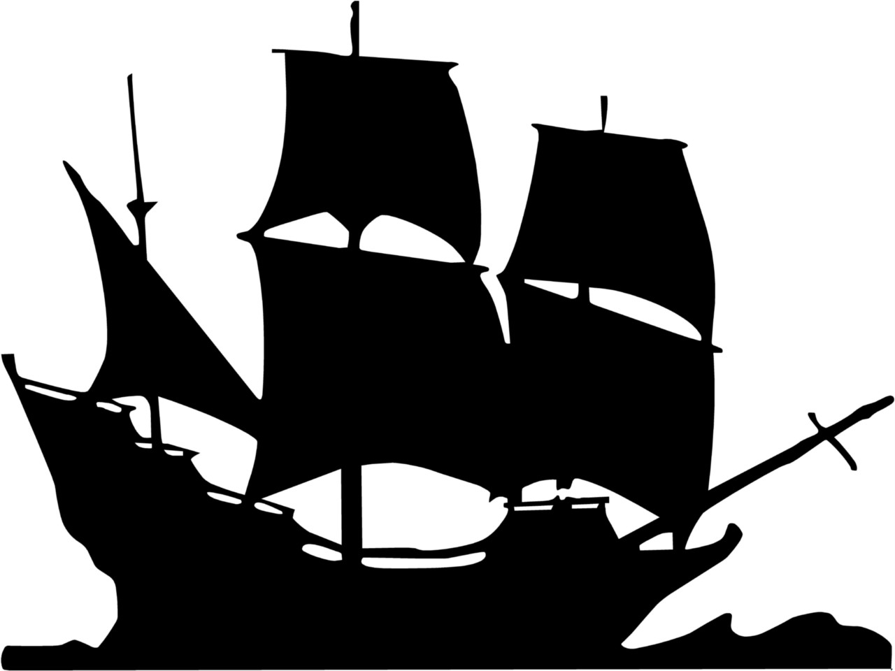 Pirate Ship Stencil - Clipart