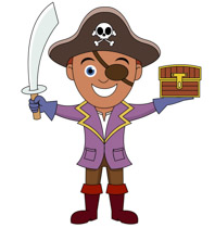 Pirate Symbol Skull Sword Cli - Clipart Pirate