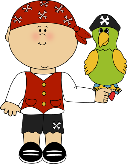 Pirate With Parrot Clip Art Image Boy Pirate With A Parrot Sitting