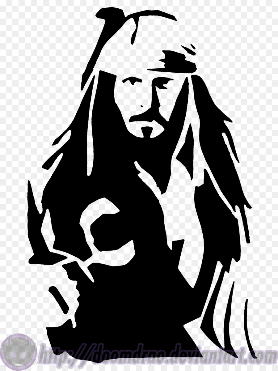 Jack Sparrow Stencil Pirates  - Pirates Of The Caribbean Clipart