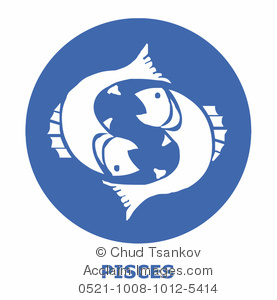 Clipart Image of The Pisces Fish Swimming In Different Directions
