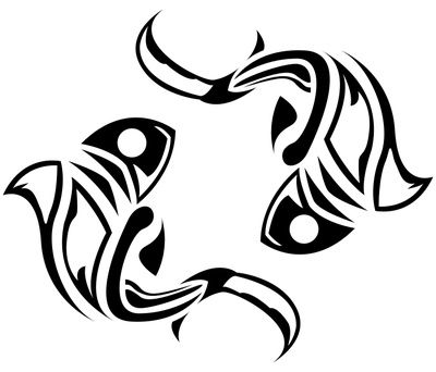 Pisces Tribal Tattoo Design Two Fishes Clipart | Just Free Image .