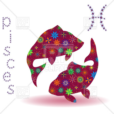 Pisces zodiac sign with stylized multicolor stars, 189784, download  royalty-free vector vector ClipartLook.com 