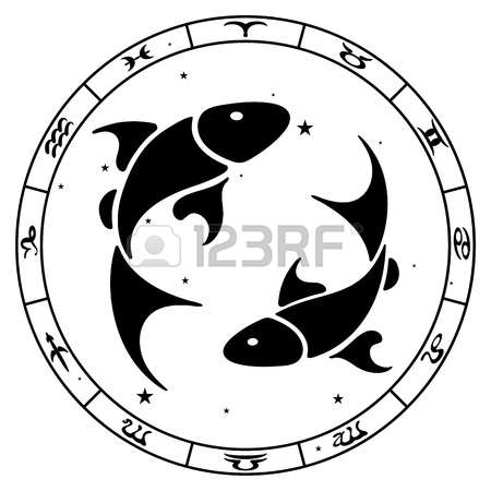 zodiac sign Pisces, vector illustration Illustration