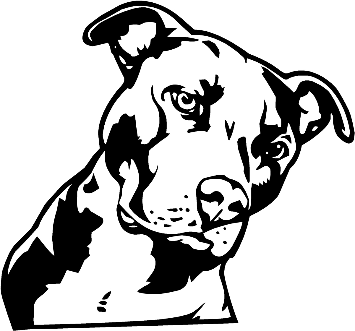 pitbull face clip art