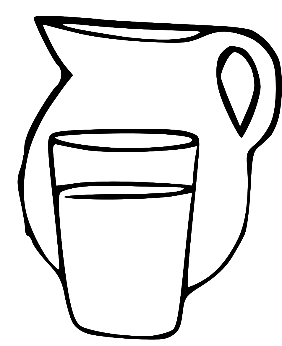 Pitcher Of Water Clipart - Water Clipart Black And White