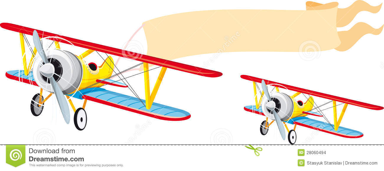 Pix For Airplane Banner Clipa - Plane With Banner Clipart