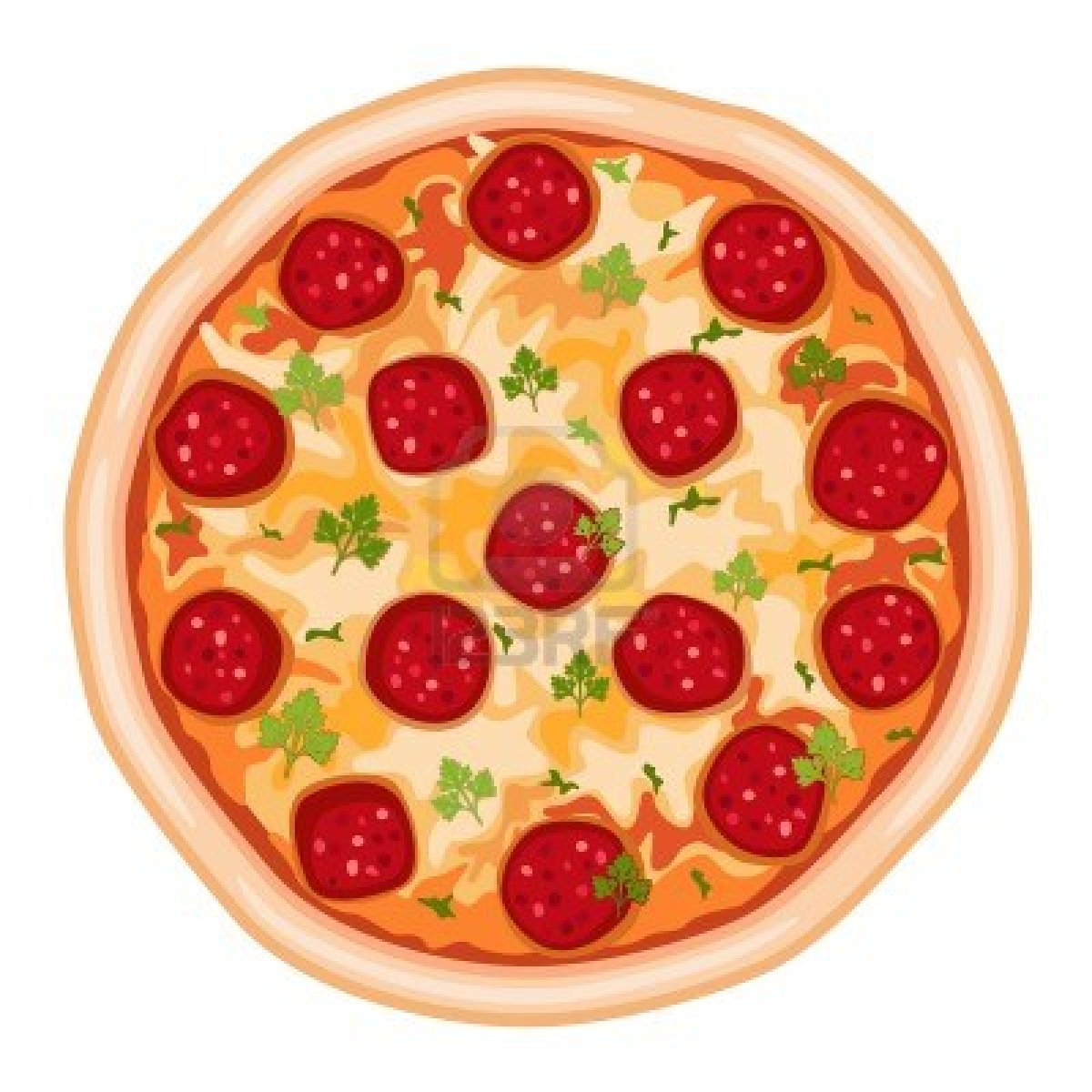 Whole Pepperoni Pizza Clipart