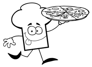 Pizza Food Clipart Black And 