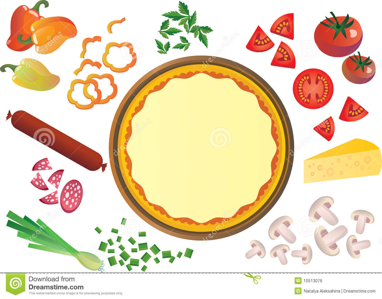 Pizza Toppings : Vector Art