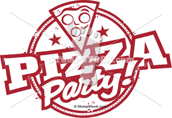 Pizza Party Stamp Clip Art . - Pizza Party Clipart