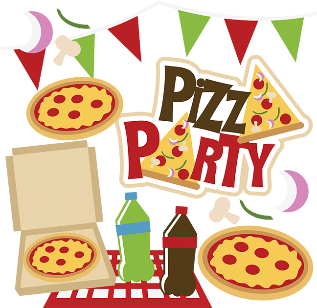 Pizza Party Clipart Digital .