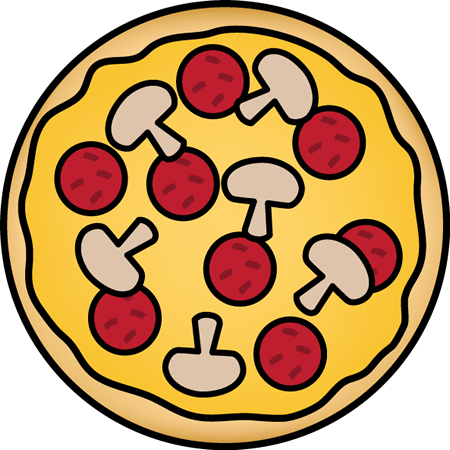 Pizza with Mushrooms - Clipart Pizza