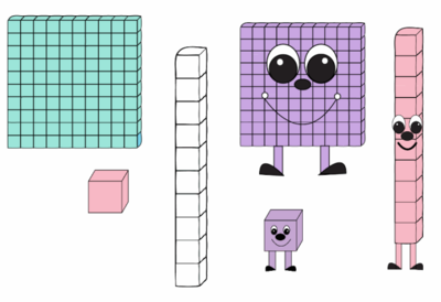 Place Value People and Blocks - Place Value Clipart