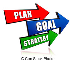 ... Plan, goal, strategy 3d colorful arrows with text