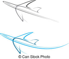 ... Plane, airliner - Flying airplane - stylized vector.