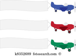 Airplane with Banner Clipart 