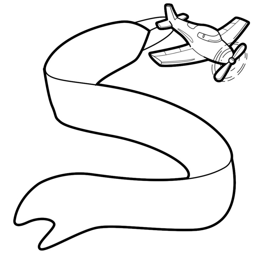 Airplane with Banner Clipart 