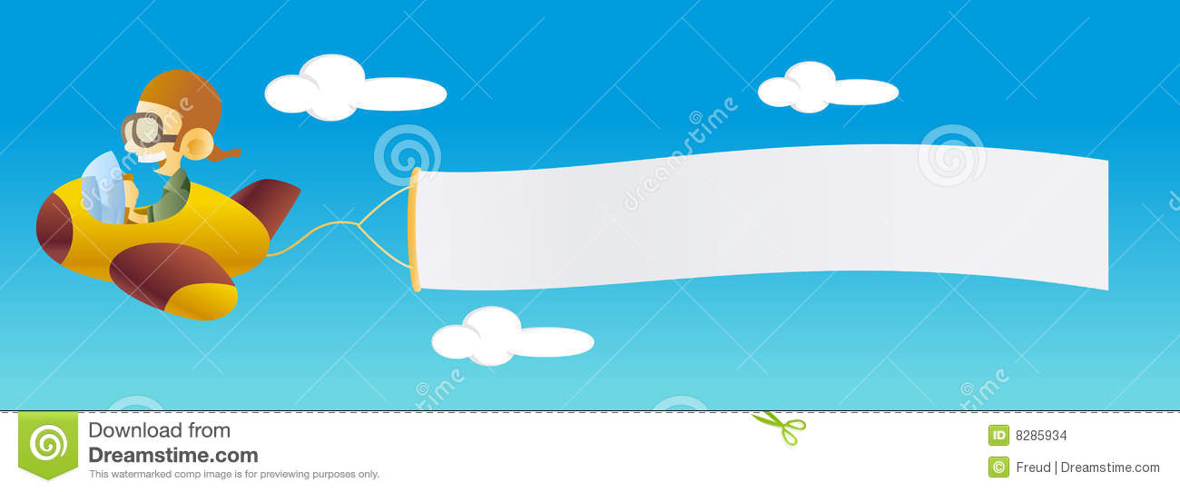 Airplane with Banner Clip Art