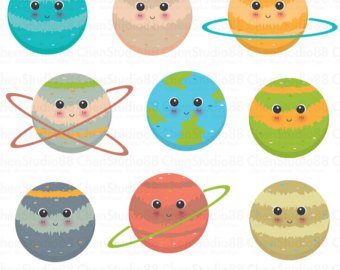Planet clipart vector - Digital Clipart - Instant Download - EPS, PNG files included
