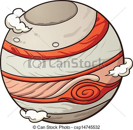 ... Planet Jupiter - Cartoon planet Jupiter. Vector clip art.