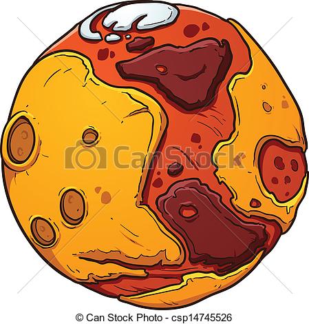 ... Planet Mars - Cartoon planet Mars. Vector clip art.
