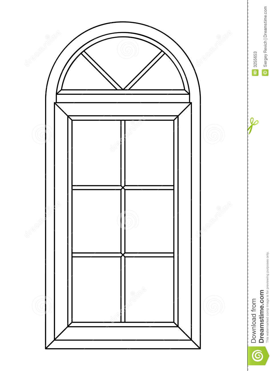 Planimetric Arch Window Stock .