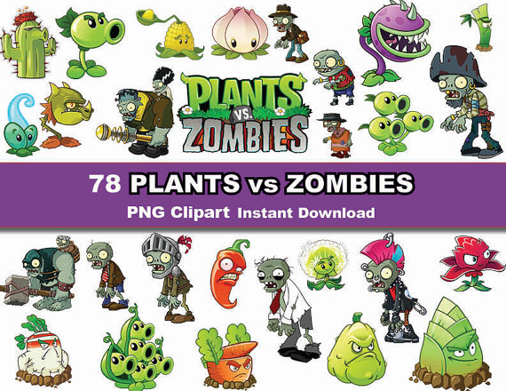 Instand DL -78x Plants VS Zombies clipart - printable Digital Clipart  Graphic Instant Download from PishPesh2 on Etsy Studio