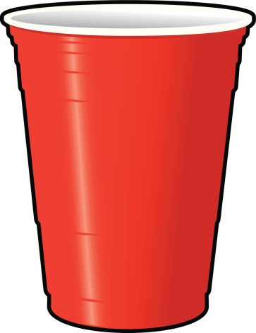 Plastic Cups Only Clipart. Red Solo Cup vector art .