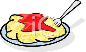 plate of spaghetti clipart