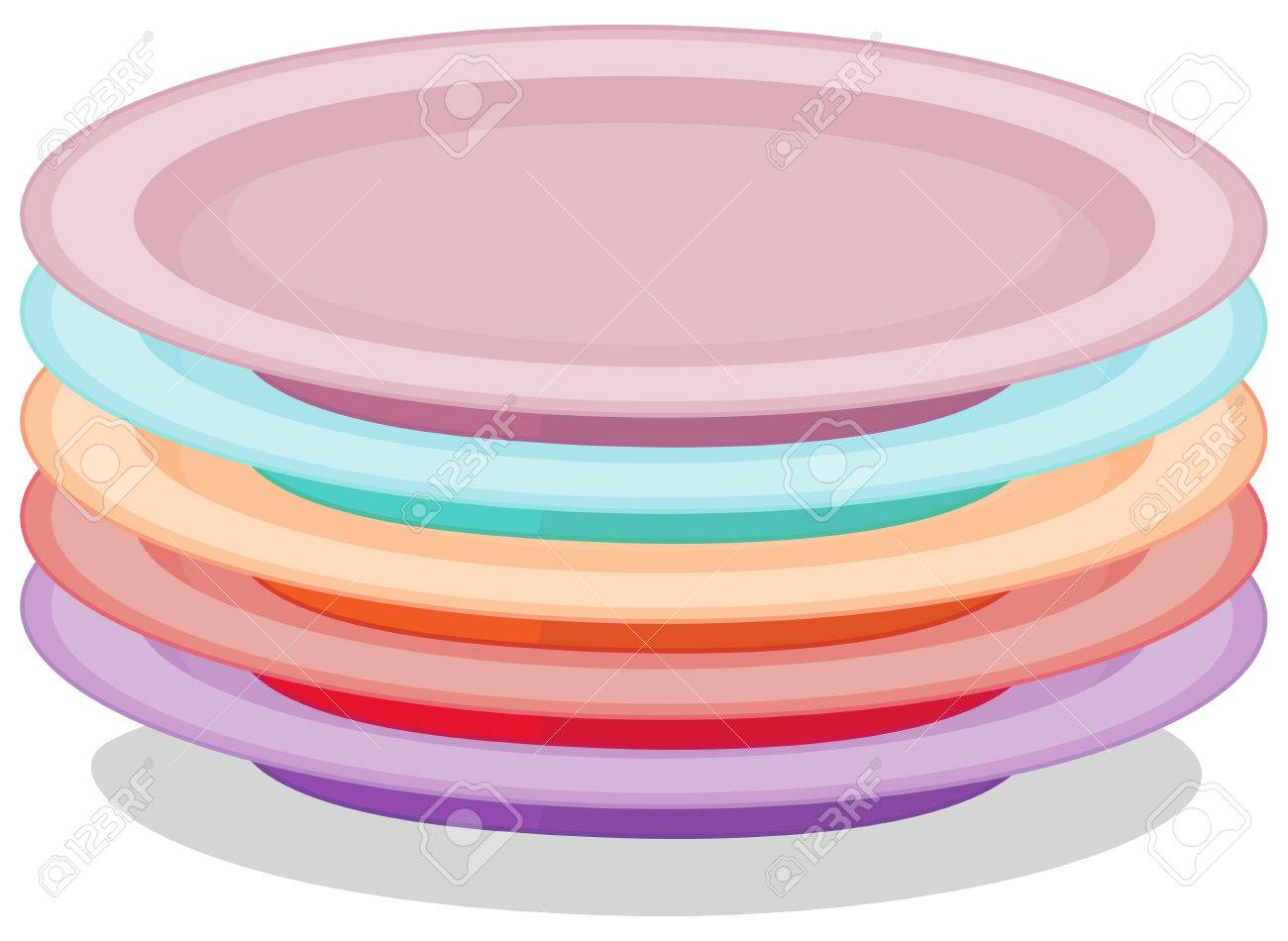 Illustration of a stack of plates Stock Vector - 30600886