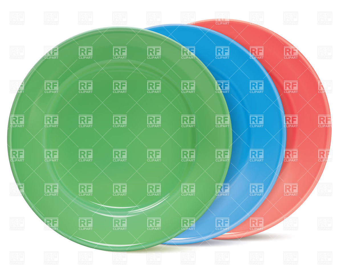 Row of colourful plates Royal - Plates Clipart