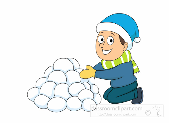 Snow Ball Fight Clipart