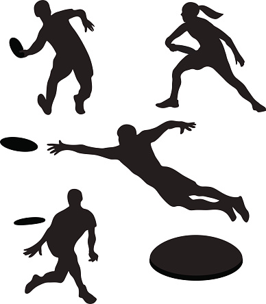 Playing Ultimate Frisbee Clip - Frisbee Clipart