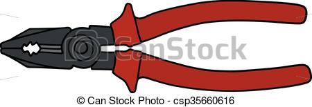 Red combination pliers - csp3 - Plier Clipart