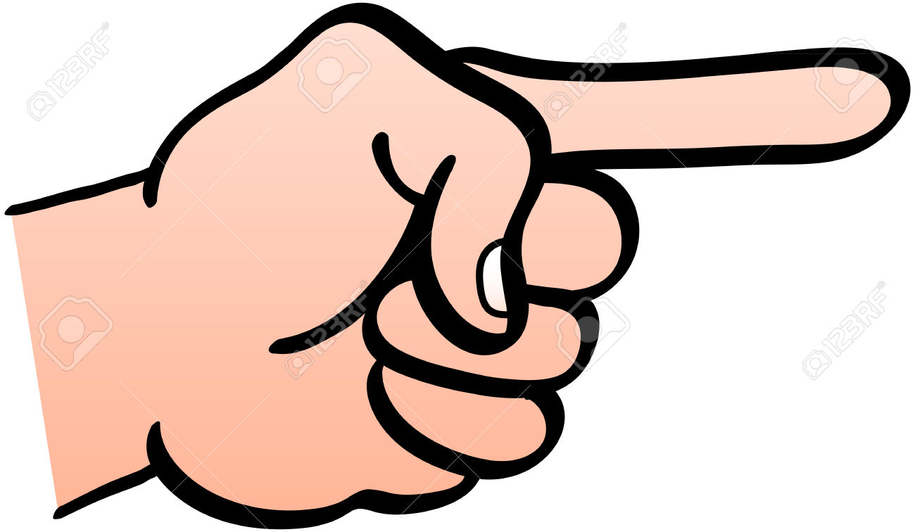 Pointing finger clenched left - Clip Art Pointing Finger