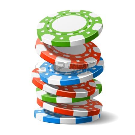 poker chips: Falling casino chips Illustration