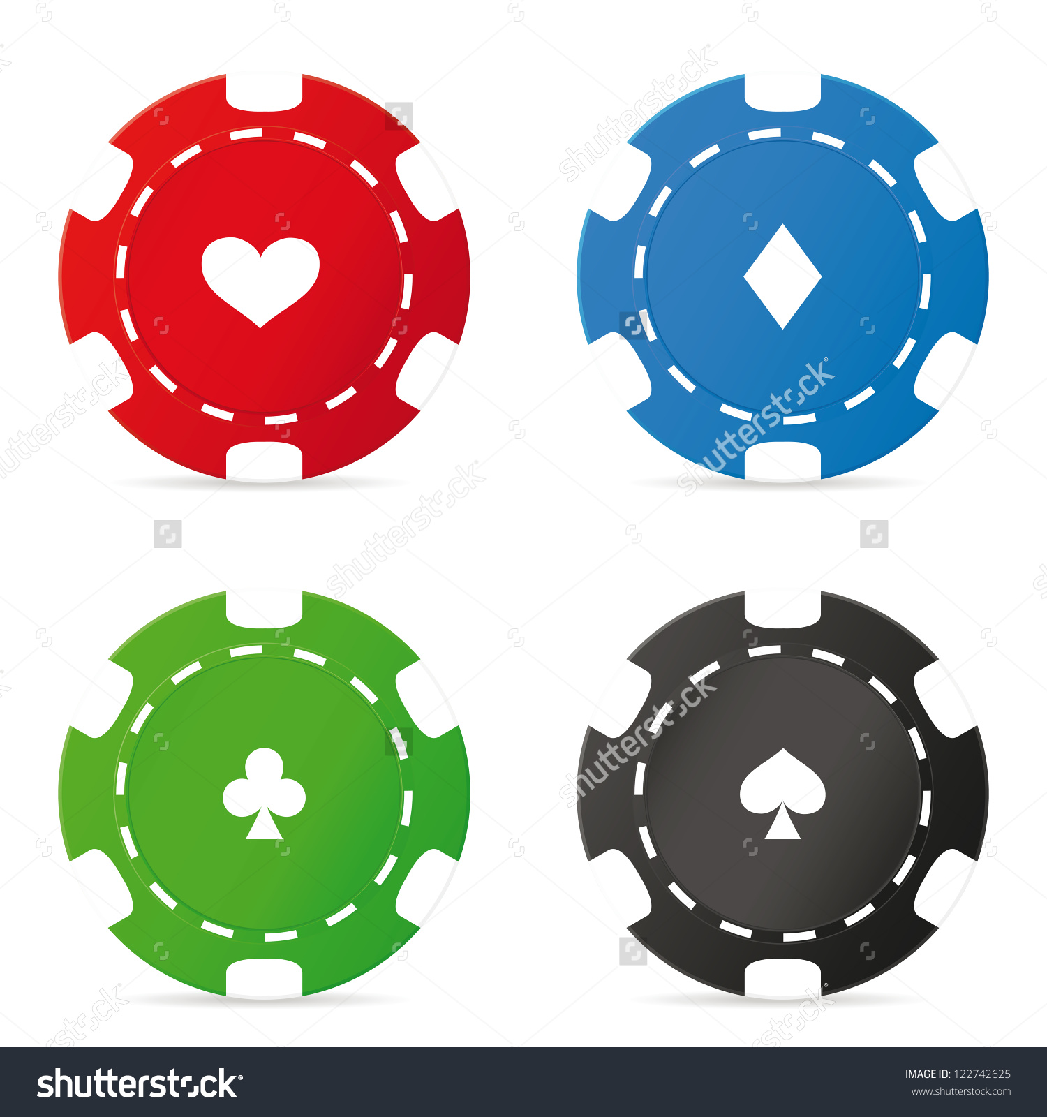 Poker chips set. Vector illustration