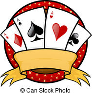... Poker - Four aces poker emblem vector illustration