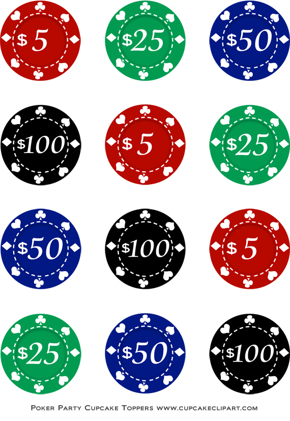 Poker Night Party Free Printable Cupcake Toppers Cupcake Clipart