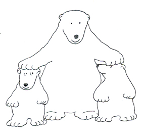 ... polar bear clip art with cubs sketch