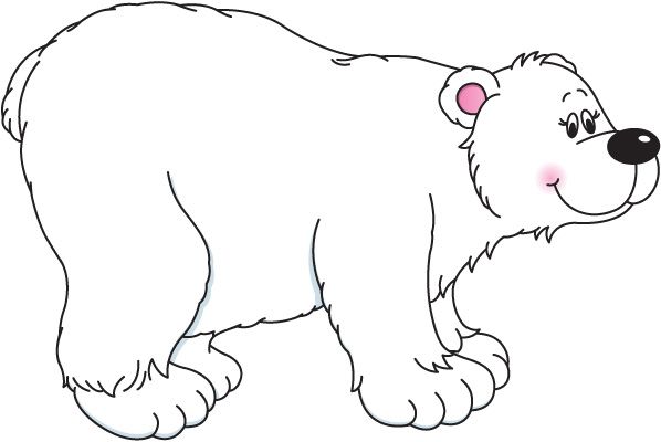 Polar bear clipart black and  - Polar Bear Clip Art
