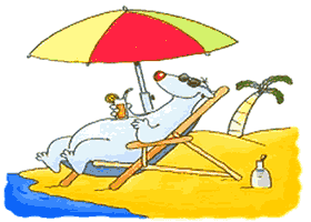 Polar Bear On The Beach Clipa - Relaxing Clipart